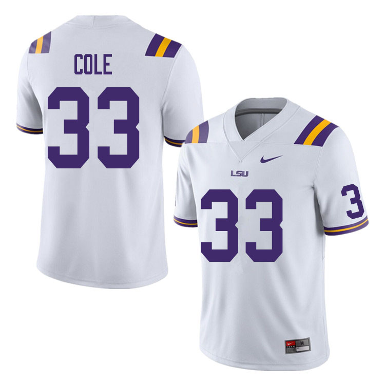 Men #33 Lloyd Cole LSU Tigers College Football Jerseys Sale-White - Click Image to Close
